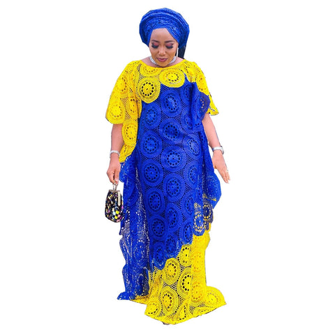 Image of Lace African Dress Layered Evening Long Gown-FrenzyAfricanFashion.com