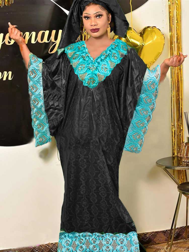 Stones Shiny Bazin Riche Long Dresses For African Nigeria Women Party –  FrenzyAfricanFashion.com