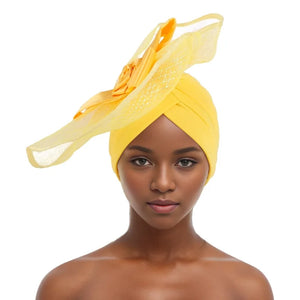 Nigeria Headtie Wedding Party Headties Female Head Wrap Already Made Auto Gele African Auto Gele Women Wedding Flower Turban Cap-FrenzyAfricanFashion.com
