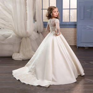 Flower Girl Dresses Lace Backless Tulle Girl Dresses
