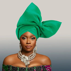 African Party Evening Wedding Headtie for Women Fashion Summer Autumn Solid Color Headtie Women Caps