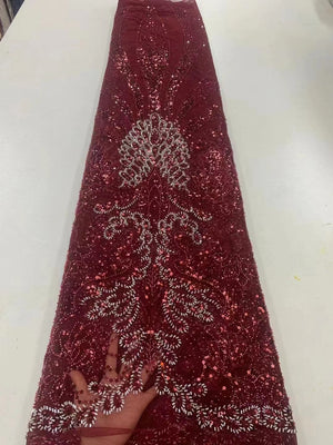 Luxurious Sequence Lace Fabrics With Sequins Beaded