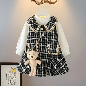 Baby Girls winter Princess Patchwork Dress-FrenzyAfricanFashion.com