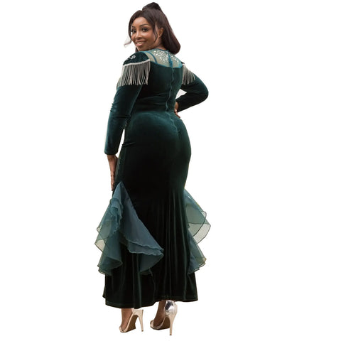 Image of Maxi Dresses Autumn African Women Long Sleeve O-neck Long Dress Dashiki-FrenzyAfricanFashion.com