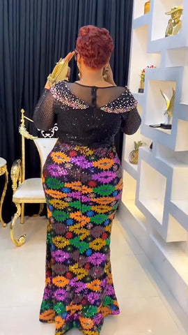 Image of Sequins Dress for Women Lady Wedding Evening Dresses Party Bodycon Gown-FrenzyAfricanFashion.com