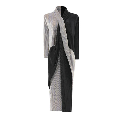Image of Pleated Elegant Dress V-neck Stretch Retro Plump Fashion Women's Wear-FrenzyAfricanFashion.com