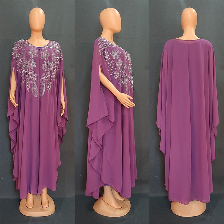 Women Dashiki Robe Evening Long Dress Abaya-FrenzyAfricanFashion.com
