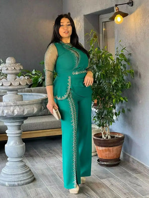 2 Piece Set Women Clothes Dashiki African Tops And Pants Suits