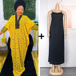Elegant African Dresses for Women Boubou Abayas Dashiki Ankara Lace Outfits Evening Gown Kaftan Maxi Dress