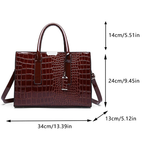 Image of Crocodile Print Women Handbags Purse Tote Bags Adjustable Strap Top Handle Bag Large Capacity Crossbody Bags-FrenzyAfricanFashion.com