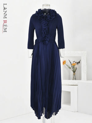 Elegant Party Pleated Irregular Long Dress For Women-FrenzyAfricanFashion.com