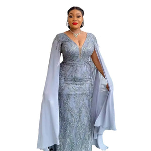 Lenis Party Wedding Dress Elegant V-neck Sequin Long Maxi Dress