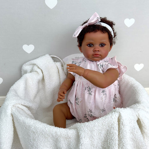 Image of Dark Brown Skin Reborn Toddler Baby Doll - Sabina-FrenzyAfricanFashion.com