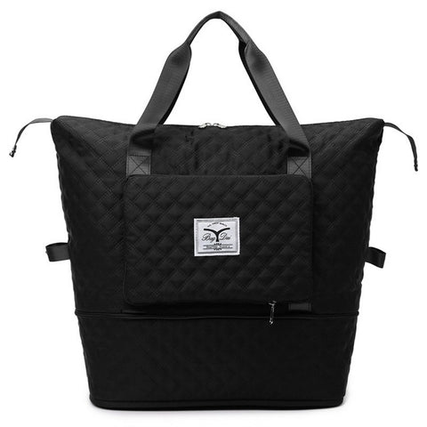 Image of Foldable Travel Bag Wet Dry Separation Waterproof Handbag Lingge Large Capacity Solid Tote Bag Women Gym Yoga Shoulder Bags-FrenzyAfricanFashion.com