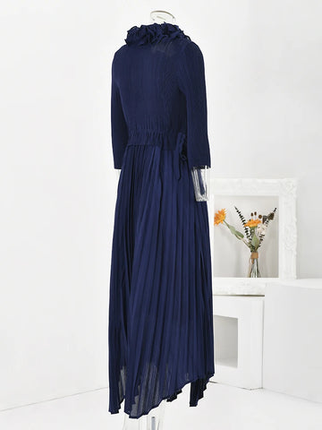 Image of Elegant Party Pleated Irregular Long Dress For Women-FrenzyAfricanFashion.com