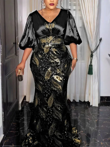 Image of Women Luxury Sequined Maxi Christmas Party Dress-FrenzyAfricanFashion.com