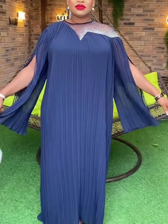 Chiffon Dresses Women Loose Boubou Dubai African Abayas-FrenzyAfricanFashion.com