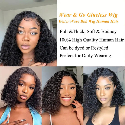 Image of Short Curly Water Wave Wigs-FrenzyAfricanFashion.com