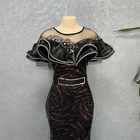 Image of Evening Dresses Women Sequin Bodycon Mermaid Dress-FrenzyAfricanFashion.com