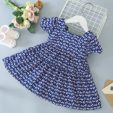 Image of Summer Toddler Dresses Baby Girl Clothes Cute Flowers Print Princess Dress-FrenzyAfricanFashion.com