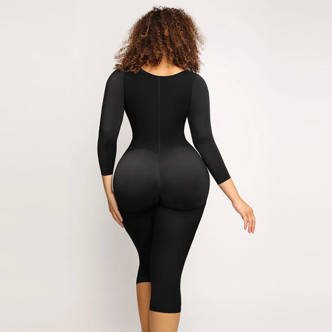 Image of Women Long Sleeve Corset Waist Trainer Body Shaper Tummy Control Shapewear Bodysuit Slimming Girdle-FrenzyAfricanFashion.com