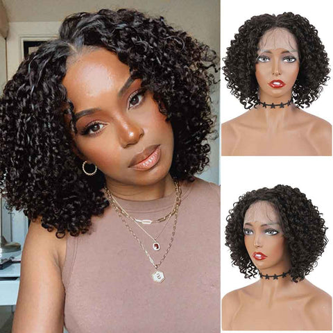 Image of Ombre Brown Kinky Curly Lace Front Wigs-FrenzyAfricanFashion.com