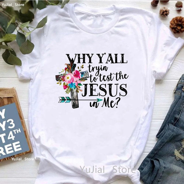 All My Hope Is In Jesus Graphic Print T-Shirt Women-FrenzyAfricanFashion.com