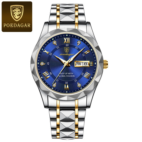 Image of BeniSap Top Brand Luxury Man Wristwatch Waterproof Luminous Date Week Men Watches Stainless Steel-FrenzyAfricanFashion.com