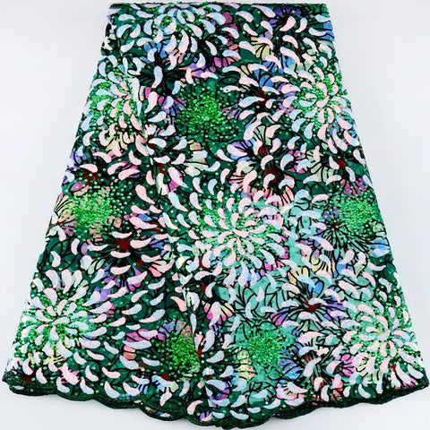 Image of Tulle Lace Fabric Luxury Sequins Mesh-FrenzyAfricanFashion.com
