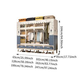 Spacious & Durable Stainless Steel Wardrobe with Dustproof Cover: Ideal Organizer for Bedroom, Dorm, Home