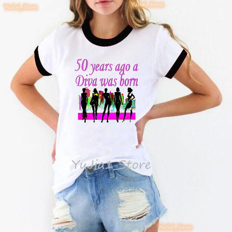 Image of Queen Makes 50 Look Fabulous Graphic Print Women Leopard Love Birthday Party Tshirt-FrenzyAfricanFashion.com