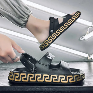 Men's Slippers Summer Luxury Beach Slides Flat Unisex Non-slip Soft Flip Flops Thick Sole-FrenzyAfricanFashion.com