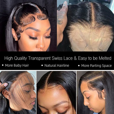 Image of HD Transparent 13x4 or 13x6 Lace Front Human Hair Brazilian 360 Wig-FrenzyAfricanFashion.com
