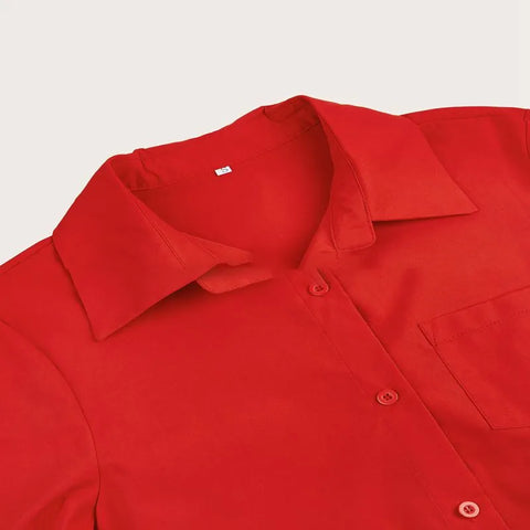 Image of Chic Patchwork Print Shirt Dress Casual Lapel Button Slim Dress-FrenzyAfricanFashion.com