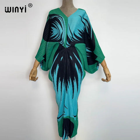 Image of batwing pleated dress-FrenzyAfricanFashion.com