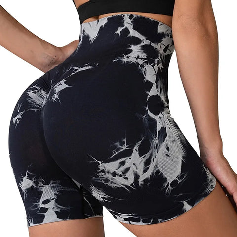 Image of Tie dye Seamless Fitness Shorts Women-FrenzyAfricanFashion.com