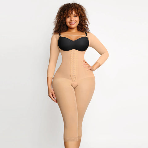 Image of Women Long Sleeve Corset Waist Trainer Body Shaper Tummy Control Shapewear Bodysuit Slimming Girdle-FrenzyAfricanFashion.com