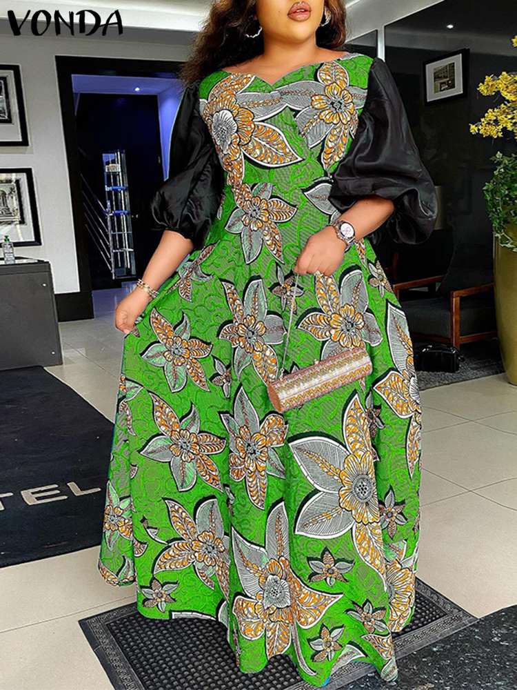 Summer Tunic Maxi Dress Vintage Printed Pleated Party Dress –  FrenzyAfricanFashion.com