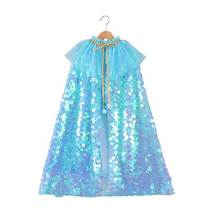 Girls Little Mermaid Cloak Children Cloak Kids Shiny Bright Party Costume Girl Dress up