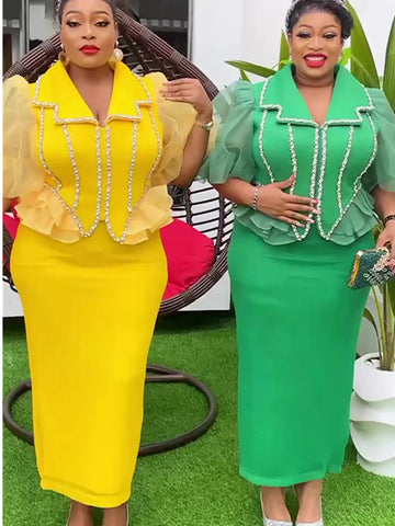 Image of Tops And Skirts Suits Plus Size Dresses-FrenzyAfricanFashion.com