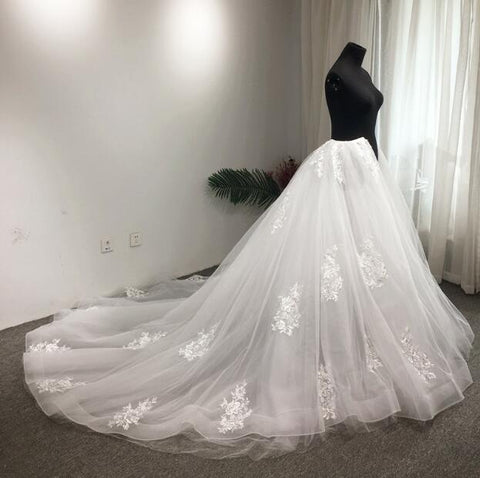 Image of Detachable bridal dress Gown skirt Long train Removable custom size-FrenzyAfricanFashion.com