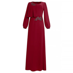 MD 2022 Spring Dresses For Women African Beads Chiffon Abaya Ankara Dashiki Maxi Dress Long Sleeve Elegant Ladies Clothes Boubou