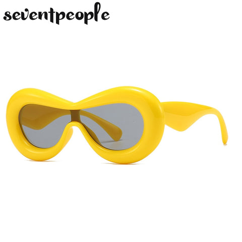 Image of Luxury Designer Mask Sunglasses Women Fashion Cat Eye Sun Glasses for Female New In One-Pieces Sunglass Men Trending Products-FrenzyAfricanFashion.com