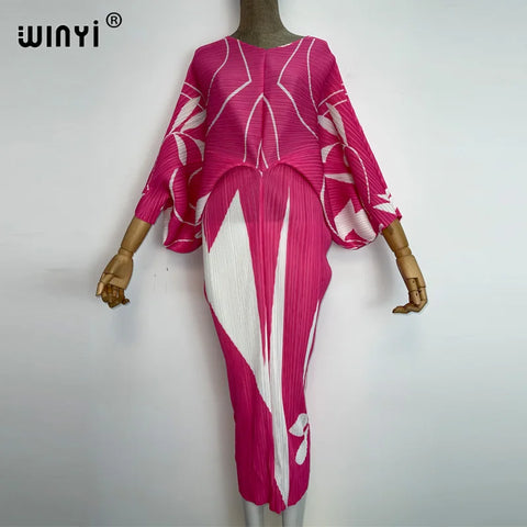 Image of batwing pleated dress-FrenzyAfricanFashion.com