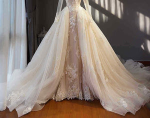Women Bridal Gowns Detachable train Custom made removable Skirt custom size wedding skirt