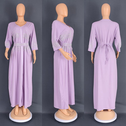 Image of Wedding Dresses Women Plus Size Beaded Evening Party Long Maxi Dress Moroccan Muslim-FrenzyAfricanFashion.com