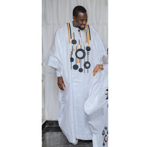 African Dresses For Women Bazin Riche Emboridery With Scarf