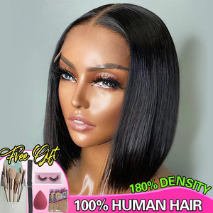 Human Hair Wigs For Women Glueless Body Wave 4x4 Short Bob Wig Lace Closure Wig Peruvian Virgin Wavy Human Hair Wig PrePlucked