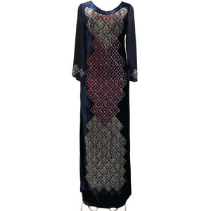 Autumn Dresses Women Abaya Diamonds Maxi Dress Ankara