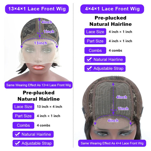 Image of Lace Wigs Remy T Part Brazilian Bone Straight Human Hair-FrenzyAfricanFashion.com
